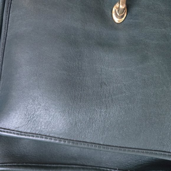 Vintage Coach Bottle Green Leather 5130 Willis Station Bag Top Handle - Picture 8 of 11